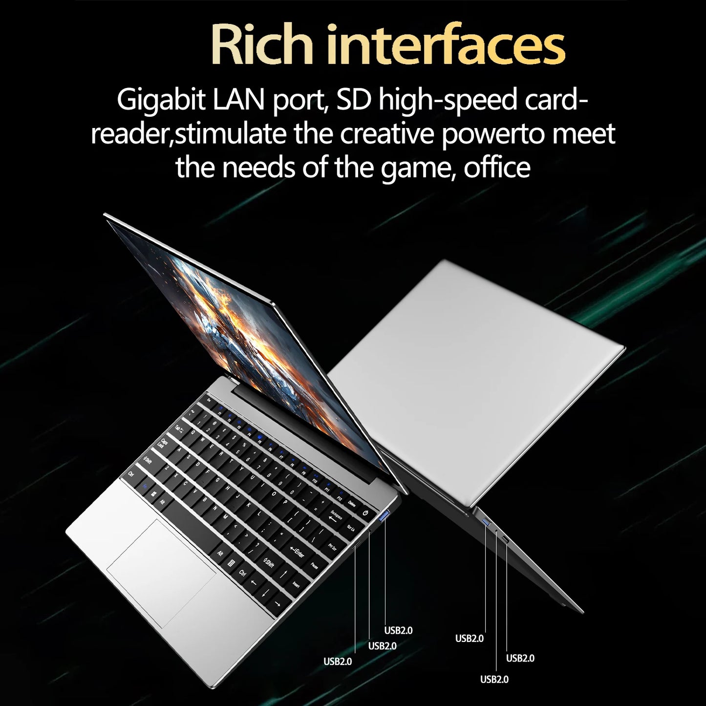 Intel N3700 14,1" Windows 11 Pro DDR3 16 Go de RAM Ultrabook 512 Go 1 To SSD Ordinateur portable PC