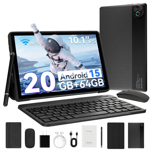 Android tablette 10.1 pouces 20 go RAM 64 go ROM 5 cœurs double caméra tablettes PC ensemble clavier/étui/souris/stylet/casque